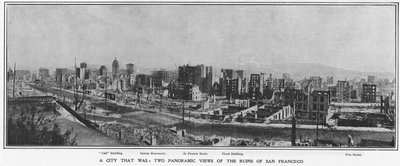 Vista panorámica de las ruinas de San Francisco después del terremoto de 1906, 1906 de American Photographer